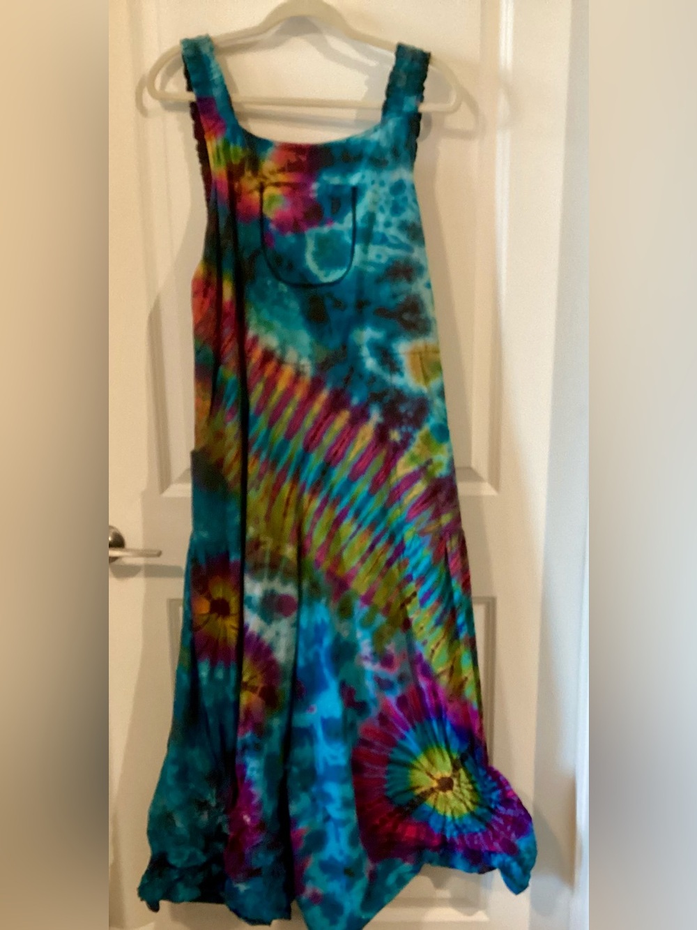 Tie-Dye Overalls in Blue and Multicolored